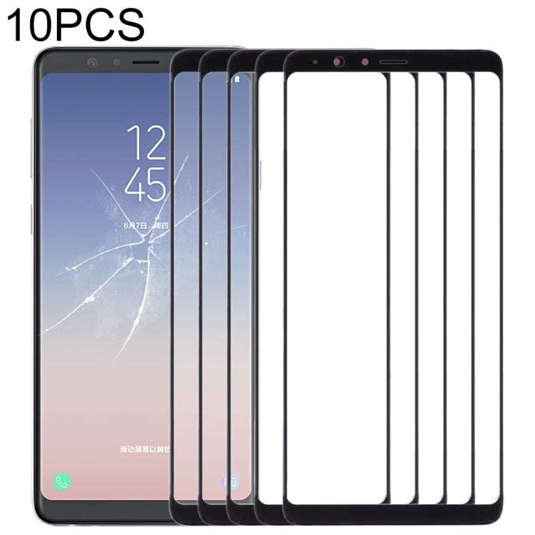 For Samsung Galaxy A8 Star / A9 Star 10pcs Front Screen Outer Glass Lens (Black)