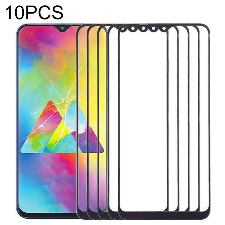 For Samsung Galaxy M20 10pcs Front Screen Outer Glass Lens (Black)