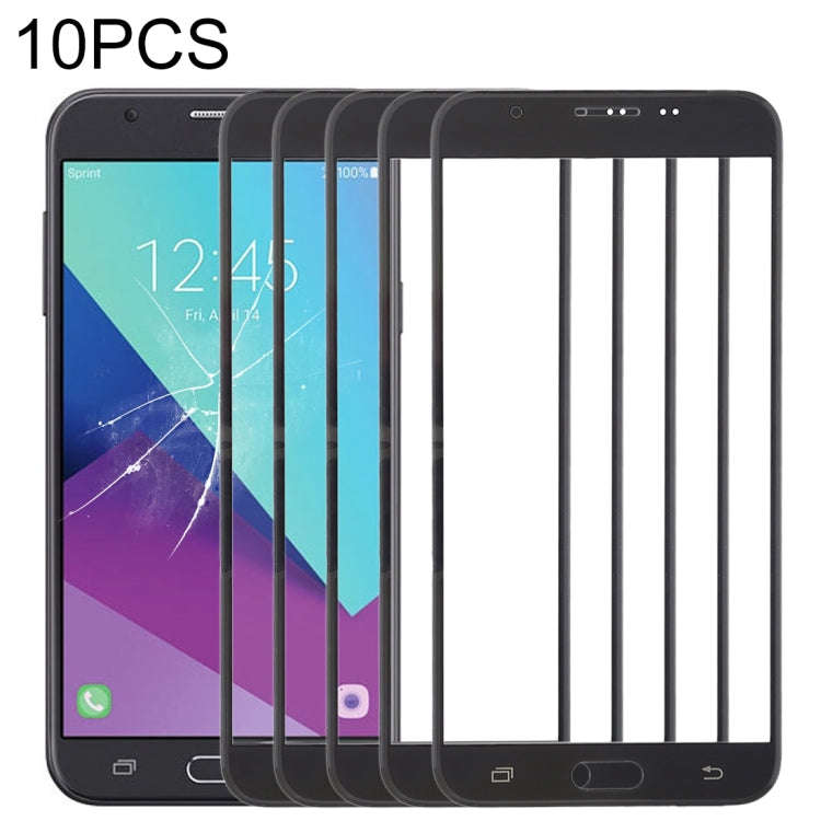For Samsung Galaxy J7 V / J727V / J727P 10pcs Front Screen Outer Glass Lens (Black)