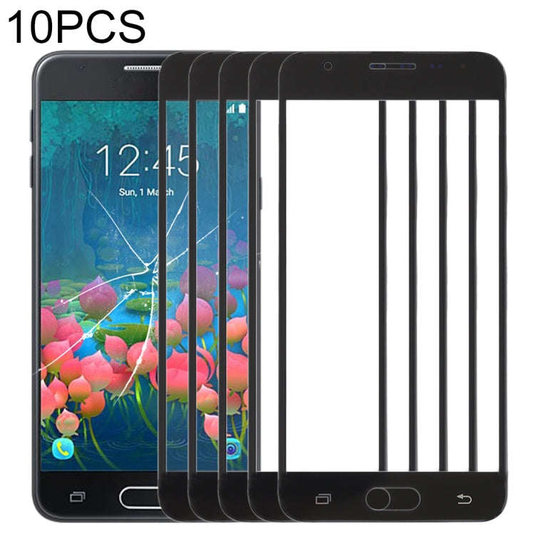 For Samsung Galaxy J5 Prime, On5 (2016), G570F/DS, G570Y 10pcs Front Screen Outer Glass Lens (Black)