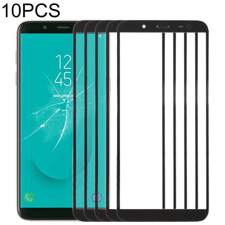 For Samsung Galaxy J6, J600F/DS, J600G/DS  10pcs Front Screen Outer Glass Lens (Black)