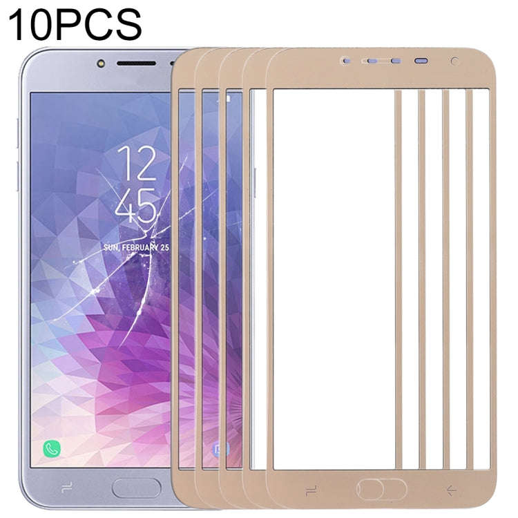 For Samsung Galaxy J4 (2018) 10pcs Front Screen Outer Glass Lens (Gold)