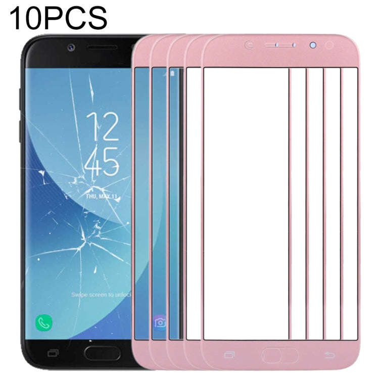 For Samsung Galaxy J5 (2017) / J530 10pcs Front Screen Outer Glass Lens (Rose Gold)