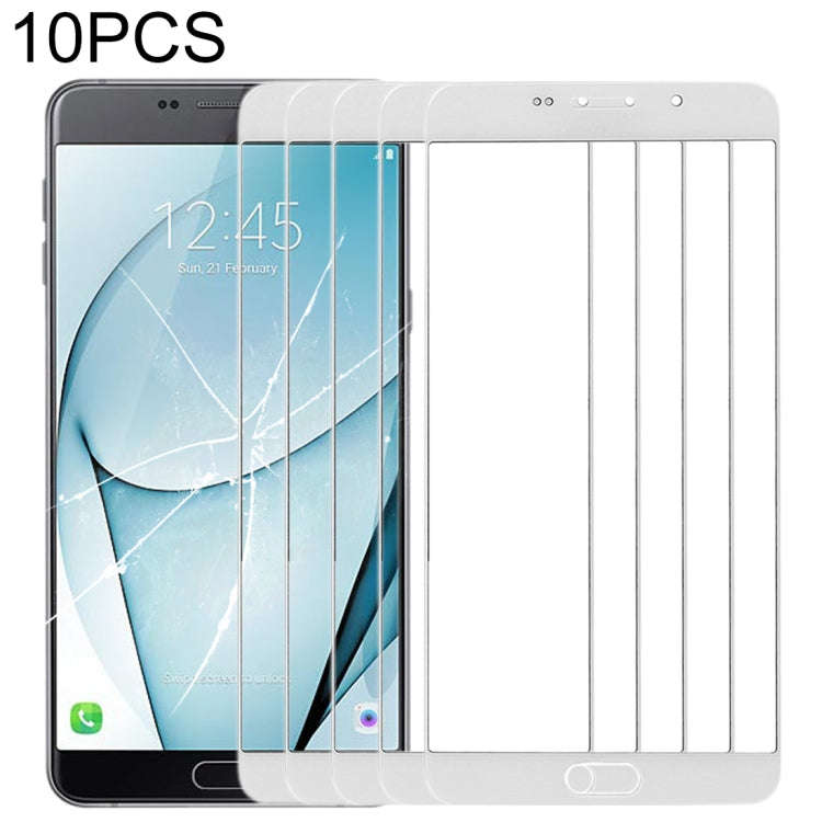 For Samsung Galaxy A9 (2016) / A900 10pcs Front Screen Outer Glass Lens (White)