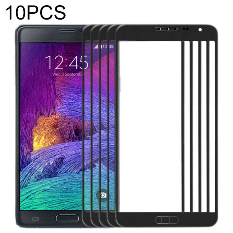 For Samsung Galaxy Note 4 / N910  10pcs Front Screen Outer Glass Lens (Black)