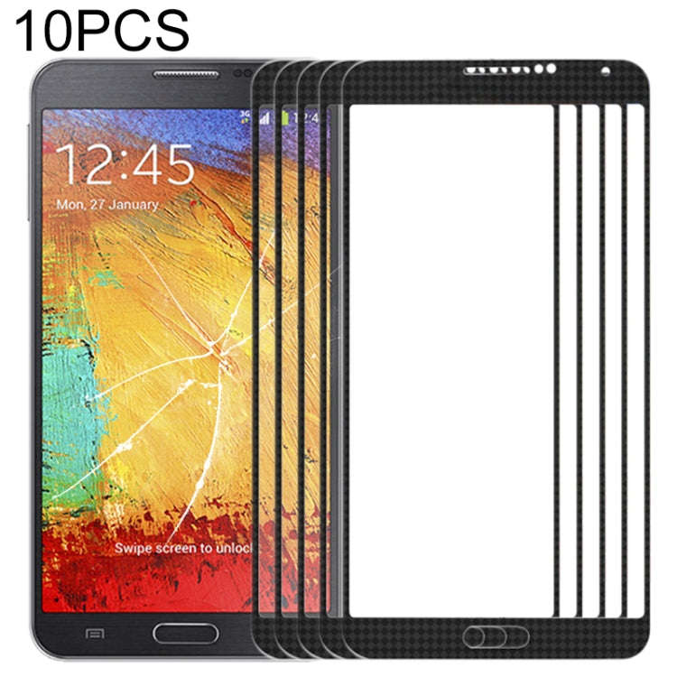 For Samsung Galaxy Note III / N9000 10pcs Front Screen Outer Glass Lens (Black)
