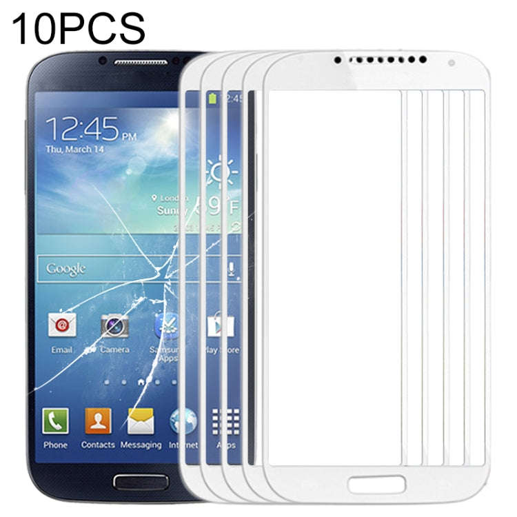 For Samsung Galaxy S IV / i9500 10pcs Front Screen Outer Glass Lens (White)