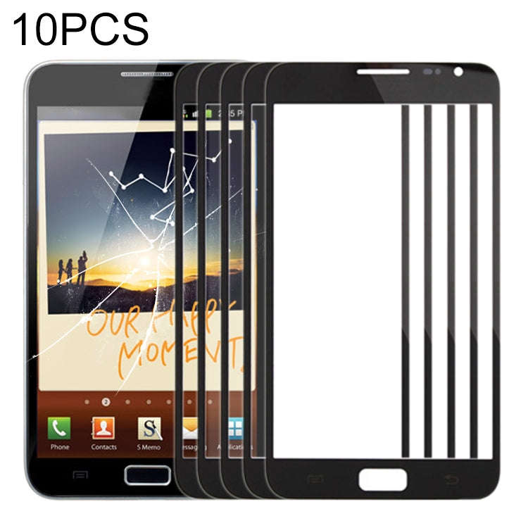 For Samsung Galaxy Note N7000 / i9220 10pcs Front Screen Outer Glass Lens (Black)