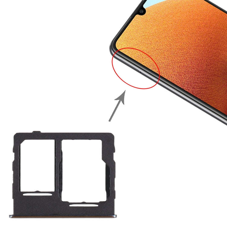 For Samsung Galaxy A32 5G SM-A326B SIM Card Tray + SIM Card Tray / Micro SD Card Tray (Black)