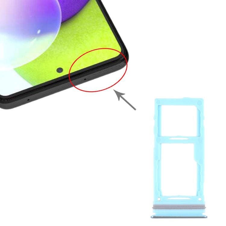 For Samsung Galaxy A52 SM-A525 SIM Card Tray + SIM Card Tray / Micro SD Card Tray (Blue)