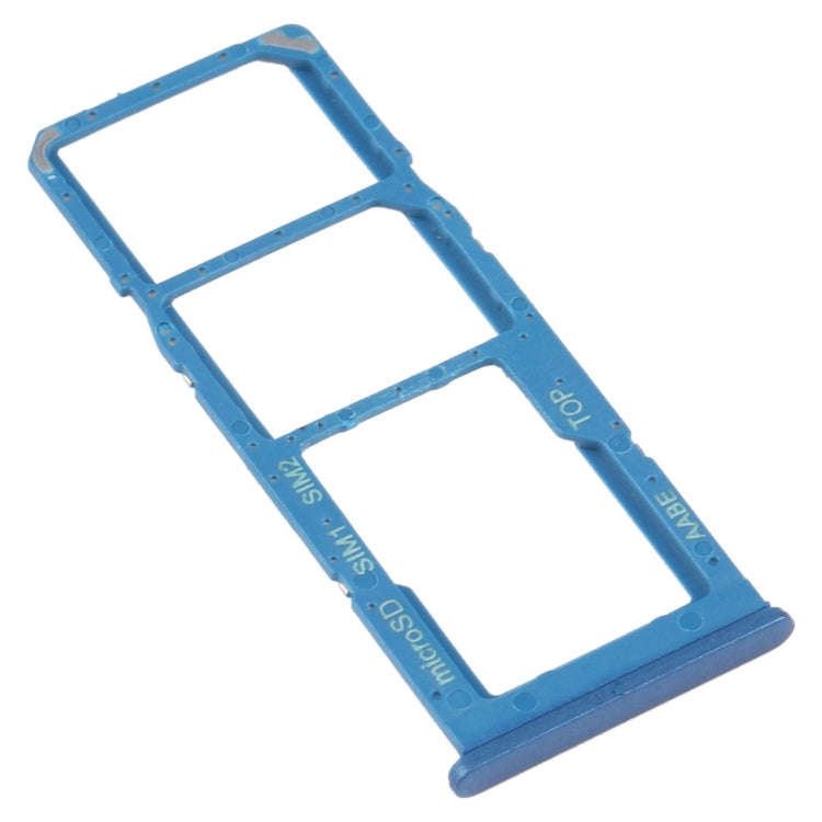 For Samsung Galaxy A12 SM-A125 SIM Card Tray + SIM Card Tray + Micro SD Card Tray (Blue)
