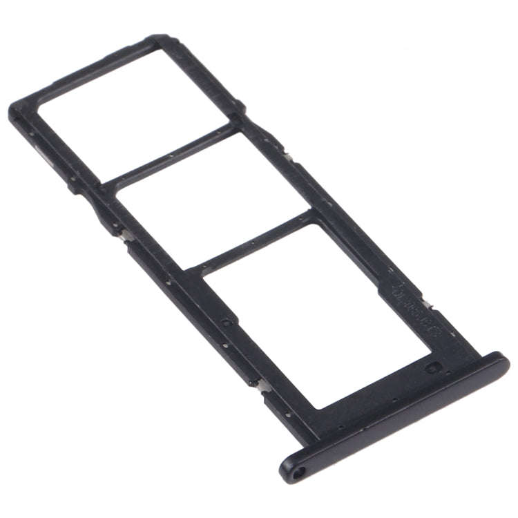 For Samsung Galaxy A02s SM-A025 SIM Card Tray + SIM Card Tray + Micro SD Card Tray (Black)