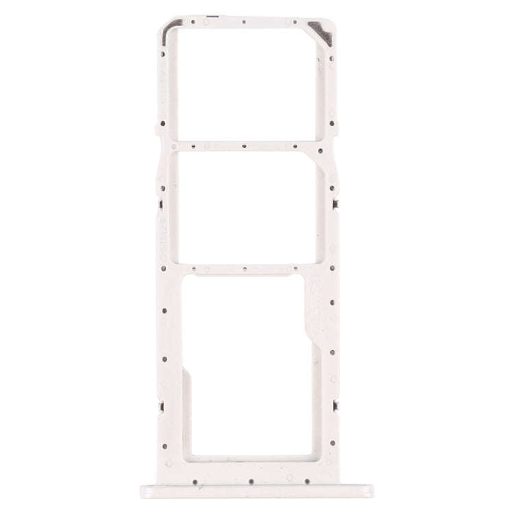 For Samsung Galaxy A02s SM-A025 SIM Card Tray + SIM Card Tray + Micro SD Card Tray (White)