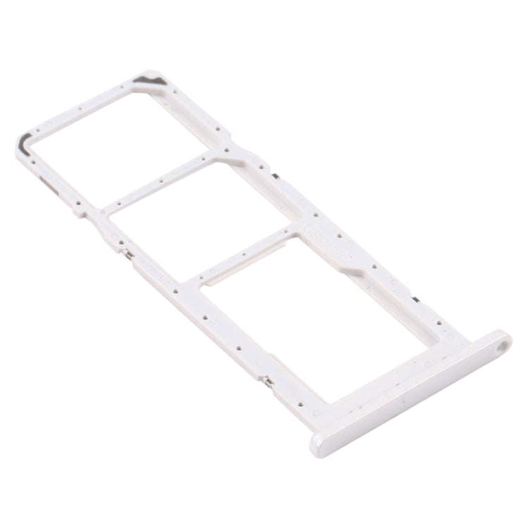 For Samsung Galaxy A02s SM-A025 SIM Card Tray + SIM Card Tray + Micro SD Card Tray (White)