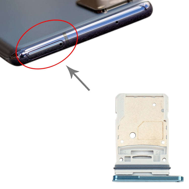 For Samsung Galaxy S20 FE 5G SM-G781B SIM Card Tray + Micro SD Card Tray (Blue)