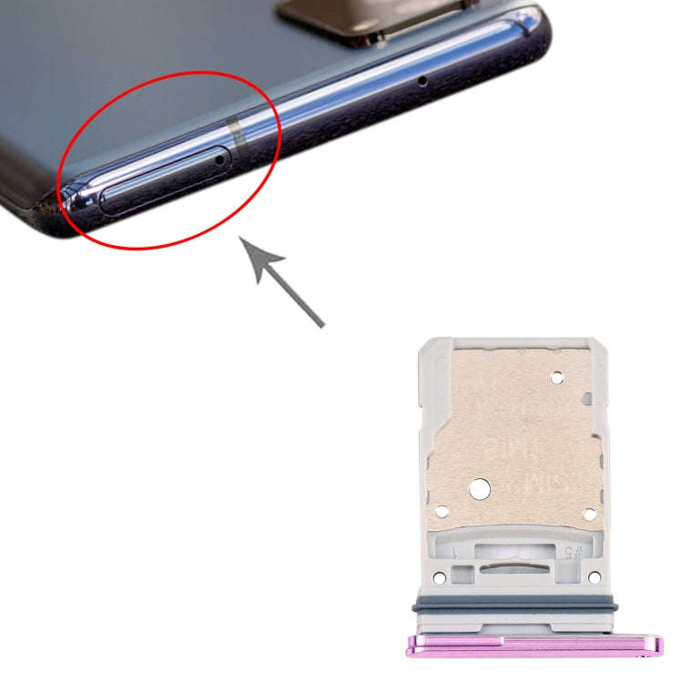 For Samsung Galaxy S20 FE 5G SM-G781B SIM Card Tray + Micro SD Card Tray (Purple)