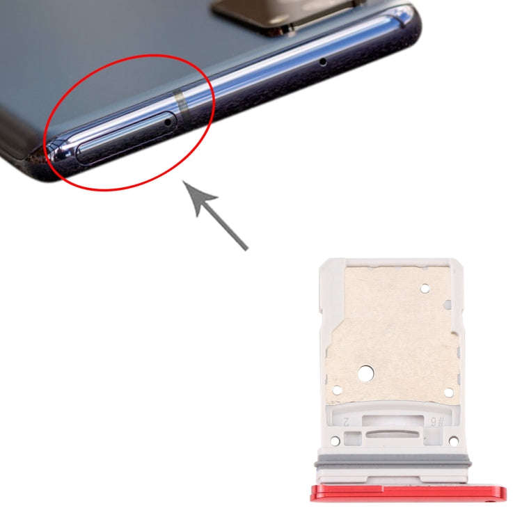 For Samsung Galaxy S20 FE 5G SM-G781B SIM Card Tray + Micro SD Card Tray (Red)