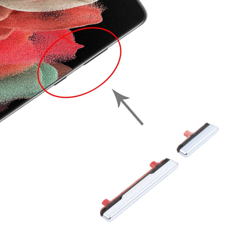For Samsung Galaxy S21 Ultra 5G Power Button and Volume Control Button(Silver)