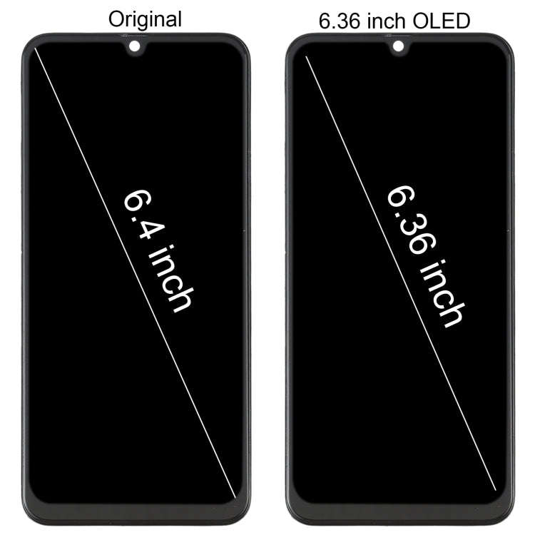 6.36 inch OLED LCD Screen for Samsung Galaxy M21 SM-M215 Digitizer Full Assembly with Frame (Black)