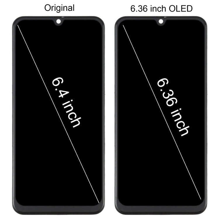 6.36 inch OLED LCD Screen for Samsung Galaxy A50 SM-A505 Digitizer Full Assembly with Frame (Black)