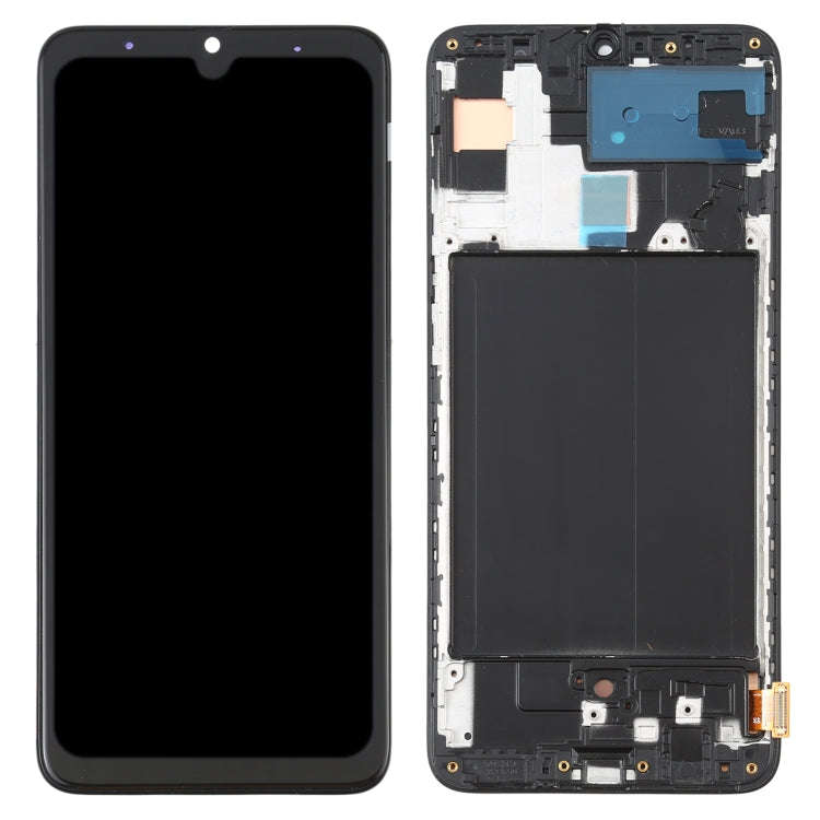OLED LCD Screen for Samsung Galaxy A70 SM-A705 (6.39 inch) Digitizer Full Assembly with Frame (Bl...