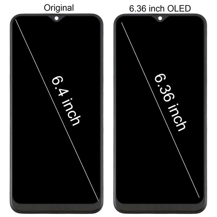 6.36 inch OLED LCD Screen for Samsung Galaxy A20 SM-A205 Digitizer Full Assembly with Frame (Black)