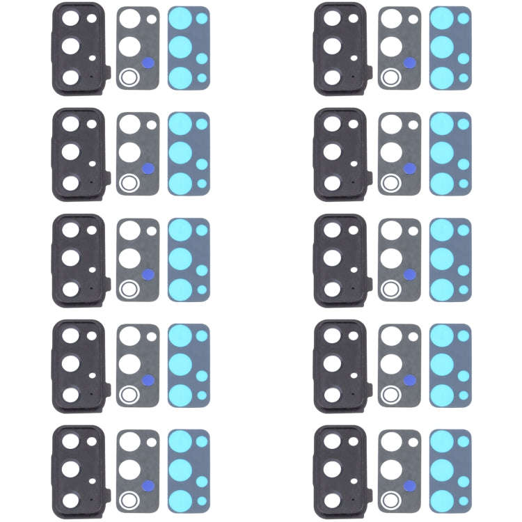 For Samsung Galaxy S20 FE 5G SM-G781 10pcs Camera Lens Cover (Black)