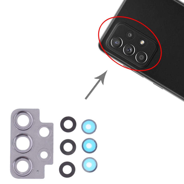 For Samsung Galaxy A52 SM-A525 10pcs Camera Lens Cover (Black)