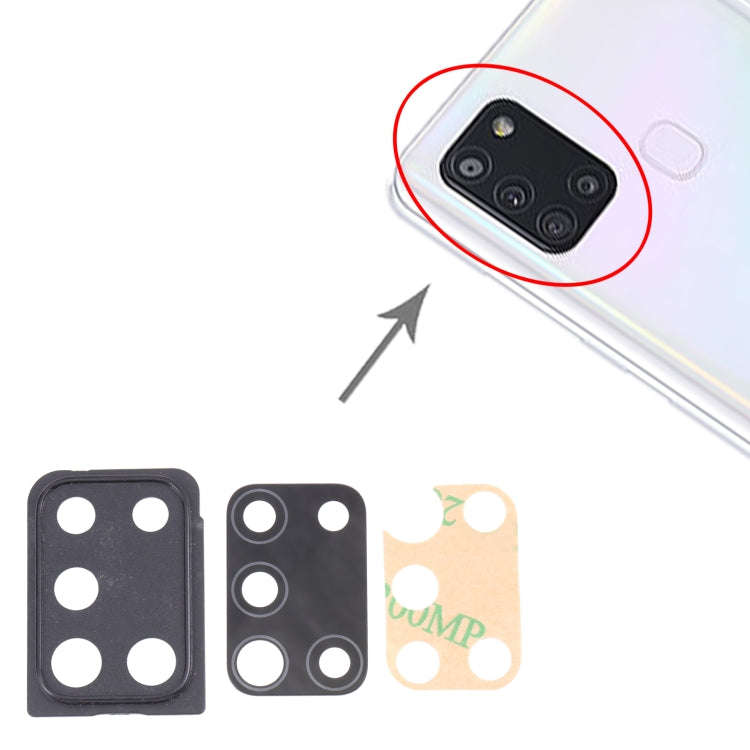 For Samsung Galaxy A21s SM-A217 10pcs Camera Lens Cover (Black)