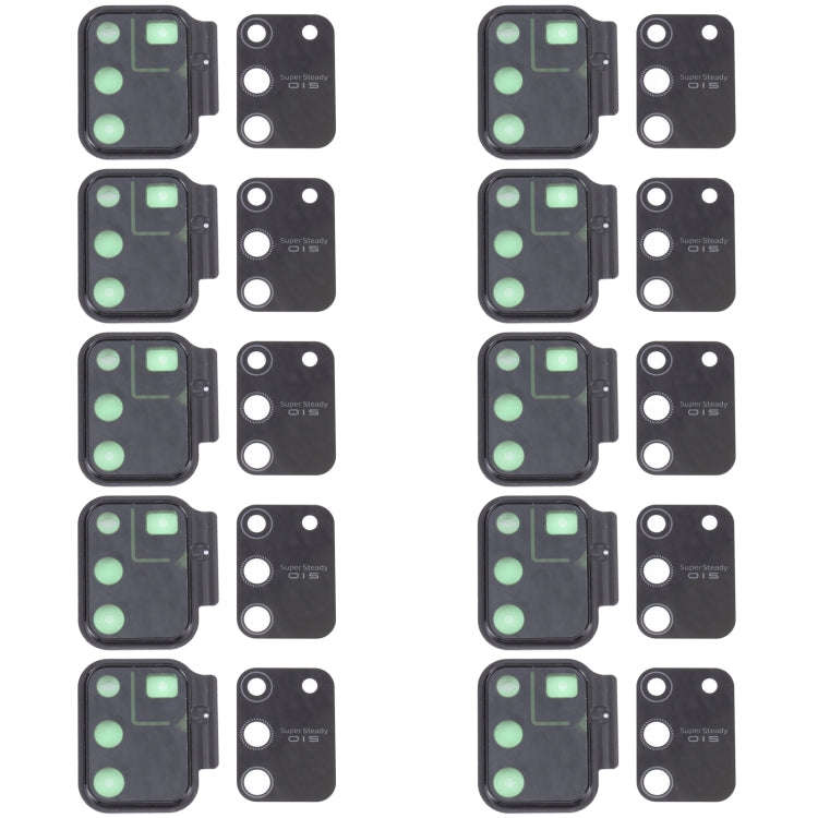 For Samsung Galaxy S10 Lite SM-G770 10pcs Camera Lens Cover (Black)