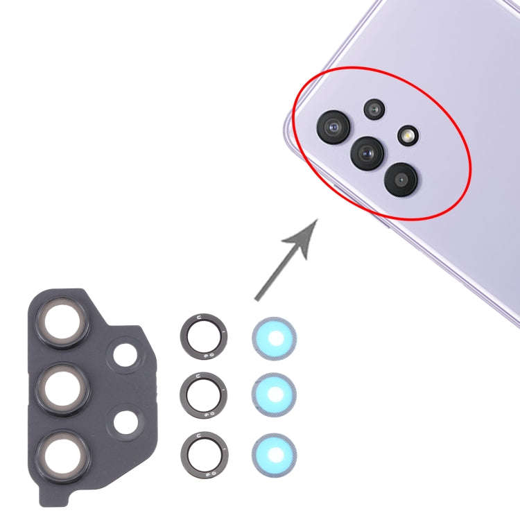 For Samsung Galaxy A32 5G SM-A326 10pcs Camera Lens Cover (Black)