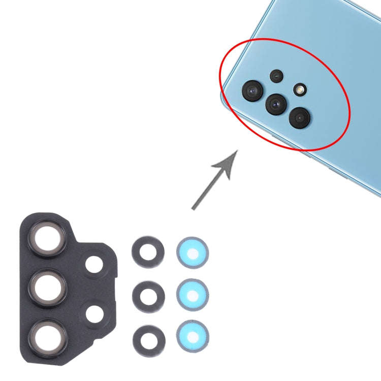 For Samsung Galaxy A32 SM-A325 10pcs Camera Lens Cover (Black)