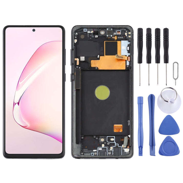 Original Super AMOLED LCD Screen for Samsung Galaxy Note10 Lite Digitizer Full Assembly With Fram...