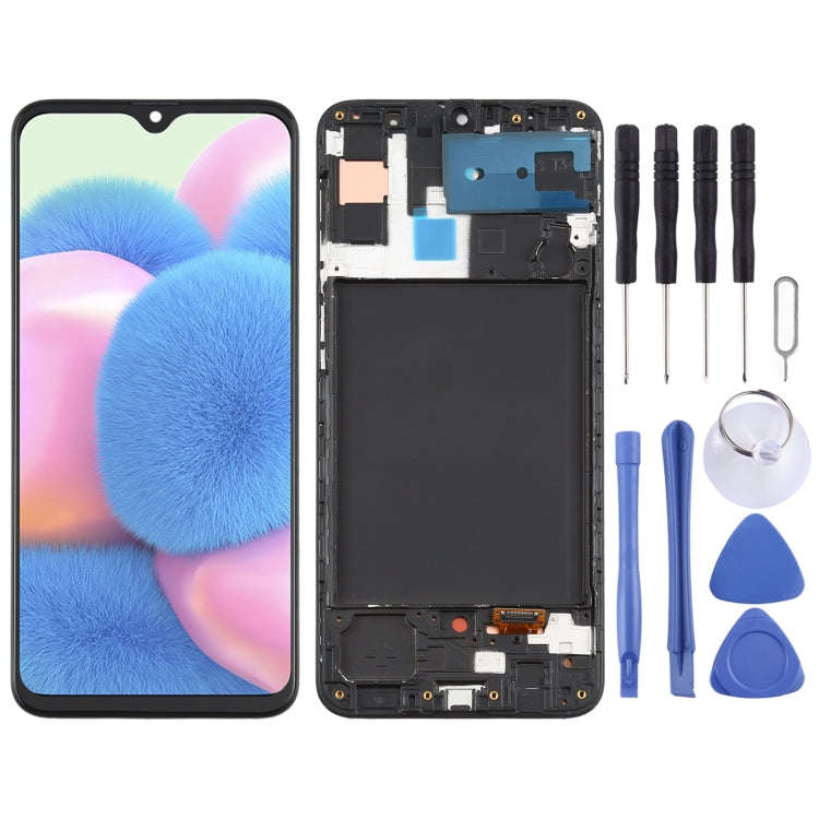 Original Super AMOLED LCD Screen for Samsung Galaxy A30s Digitizer Full Assembly With Frame