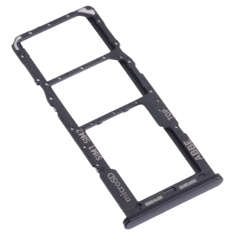 For Samsung Galaxy A22 SM-A225 SIM Card Tray + SIM Card Tray + Micro SD Card Tray (Black)