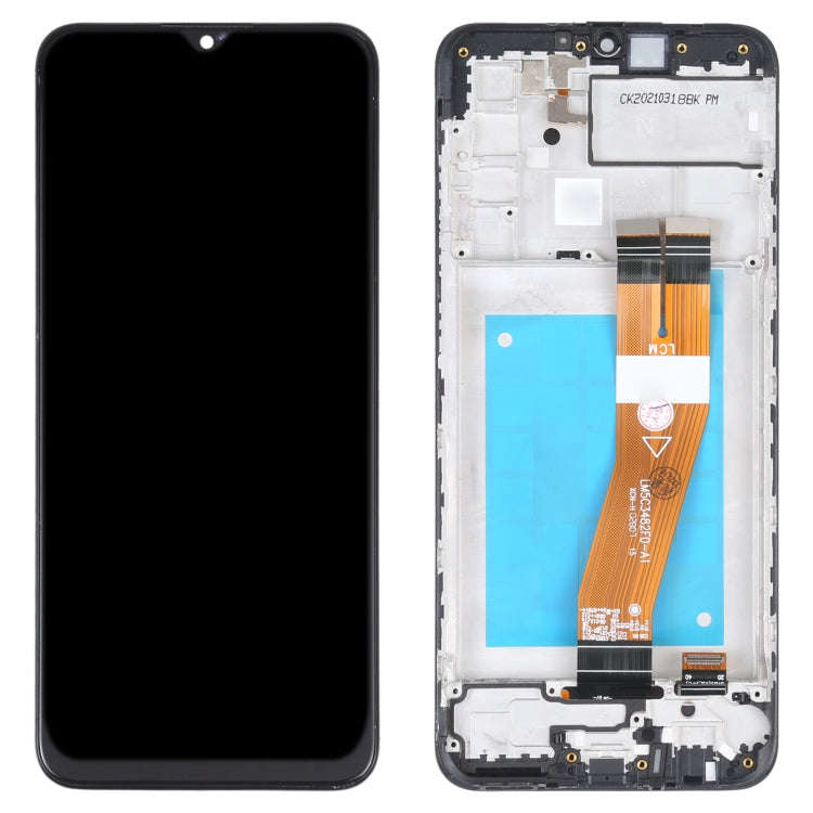 TFT Material LCD Screen and Digitizer Full Assembly With Frame for Samsung Galaxy M02s(Black)