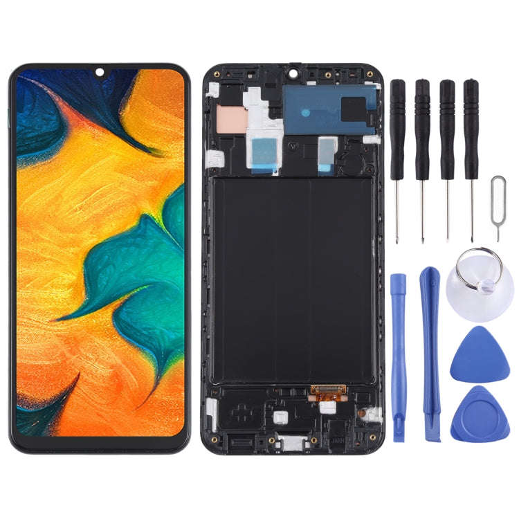 Original Super AMOLED LCD Screen for Samsung Galaxy A30 SM-A305 Digitizer Full Assembly with Fram...