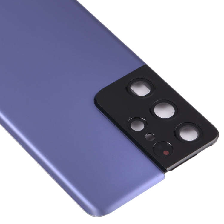 For Samsung Galaxy S21 Ultra 5G Battery Back Cover with Camera Lens Cover (Purple)
