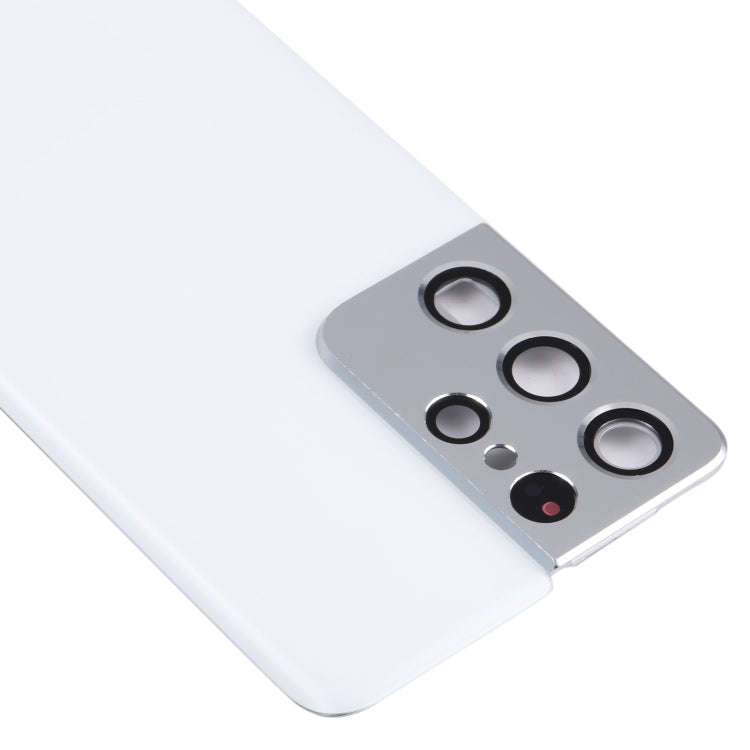 For Samsung Galaxy S21 Ultra 5G Battery Back Cover with Camera Lens Cover (White)