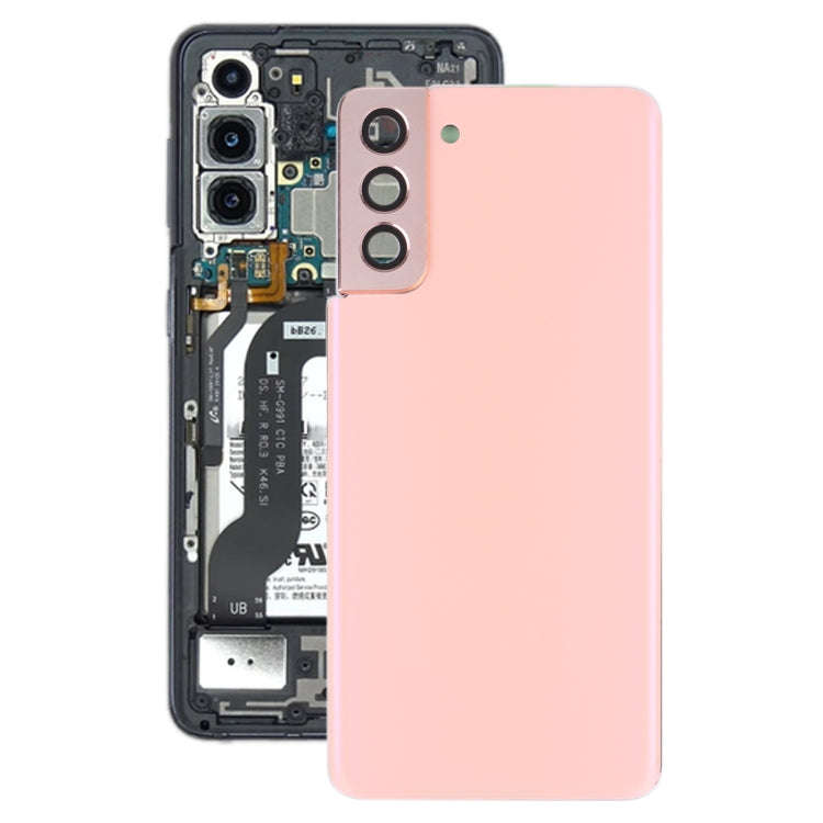 For Samsung Galaxy S21+ 5G Battery Back Cover with Camera Lens Cover (Pink)