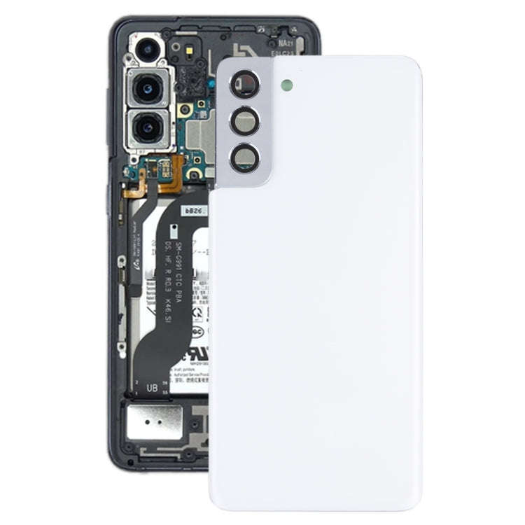 For Samsung Galaxy S21+ 5G Battery Back Cover with Camera Lens Cover (White)