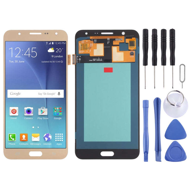 OLED LCD Screen for Samsung Galaxy J7 SM-J700 With Digitizer Full Assembly (Gold)