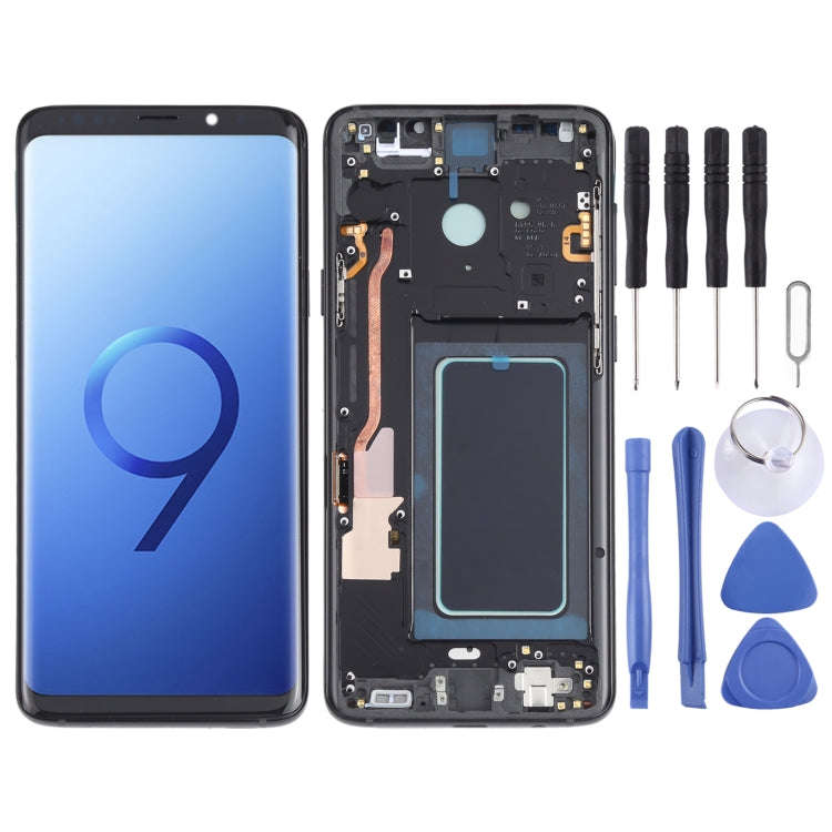 OLED LCD Screen for Samsung Galaxy S9+ SM-G965 Digitizer Full Assembly with Frame (Black)