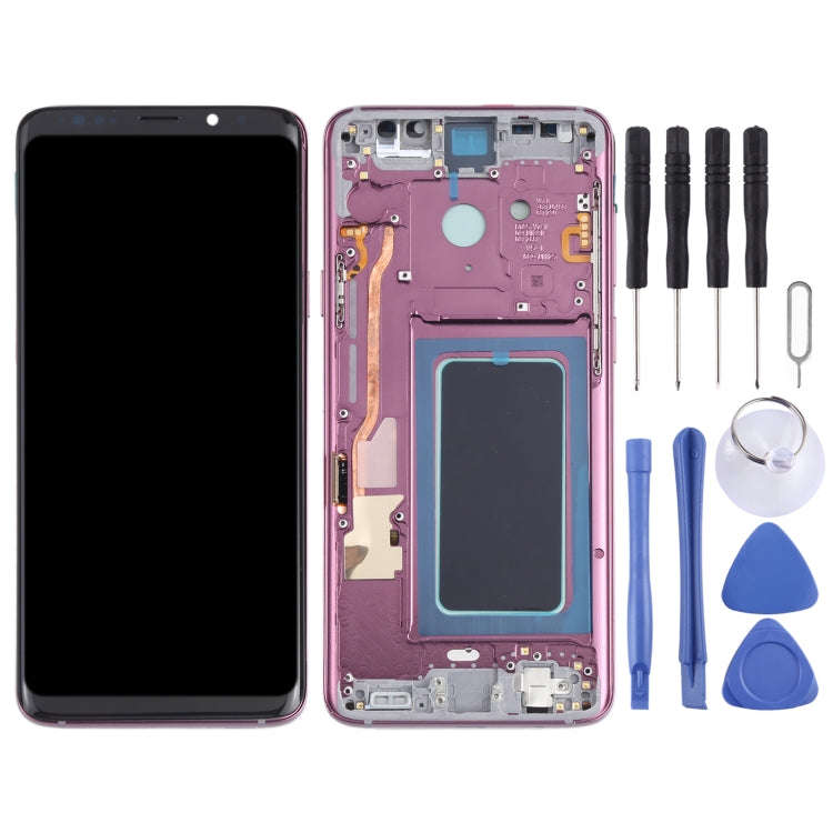 OLED LCD Screen for Samsung Galaxy S9+ SM-G965 Digitizer Full Assembly with Frame (Purple)