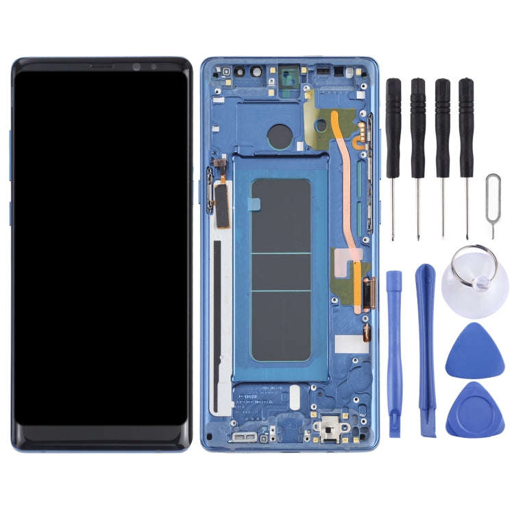 OLED LCD Screen for Samsung Galaxy Note 8 SM-N950 Digitizer Full Assembly with Frame (Blue)
