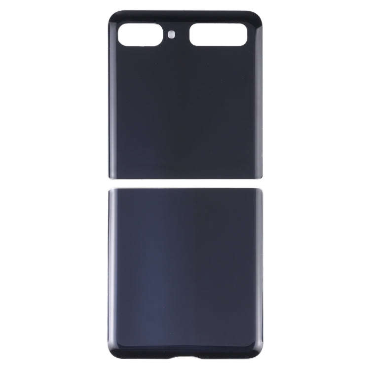 For Samsung Galaxy Z Flip 4G SM-F700 Glass Battery Back Cover (Black)