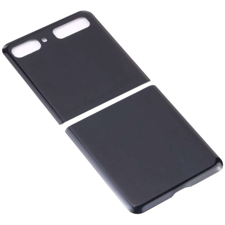 For Samsung Galaxy Z Flip 4G SM-F700 Glass Battery Back Cover (Black)