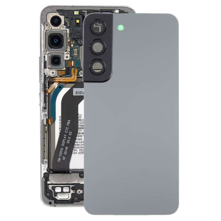 For Samsung Galaxy S22 5G SM-S901B Battery Back Cover with Camera Lens Cover (Grey)