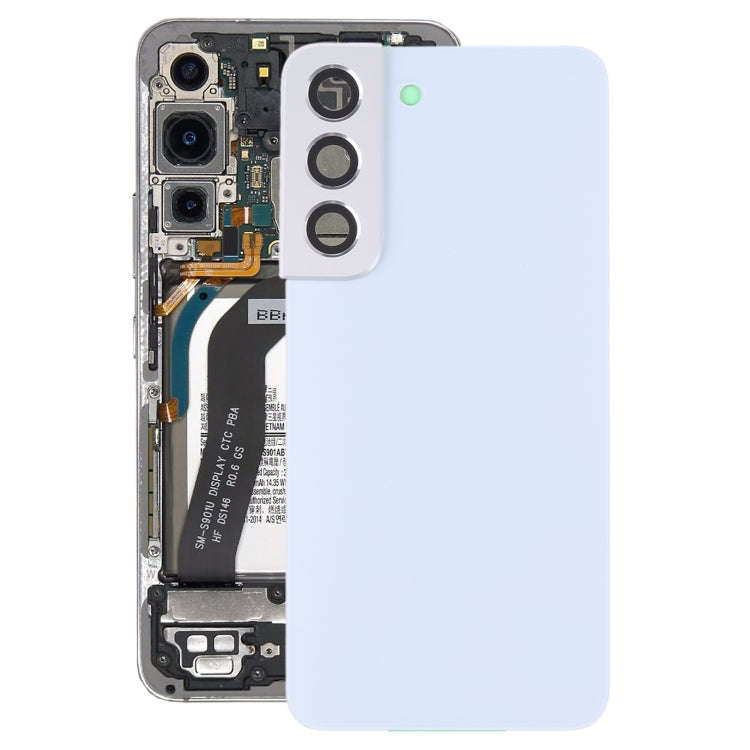 For Samsung Galaxy S22 5G SM-S901B Battery Back Cover with Camera Lens Cover (White)