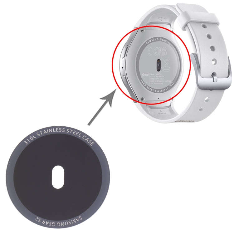 Back Glass Lens For Samsung Gear S2 SM-R720(Black)